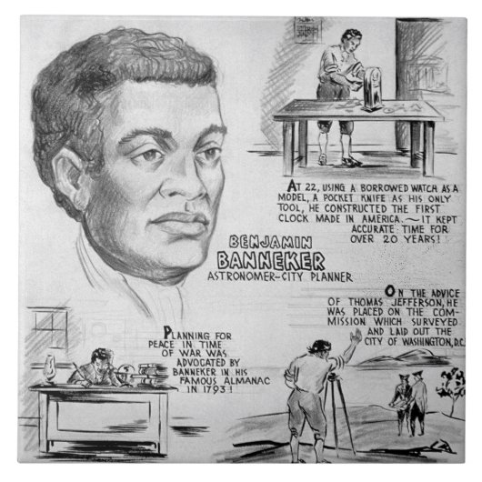 Ikone der schwarzen Geschichte: Benjamin Banneker, Fliese (Vorderseite)