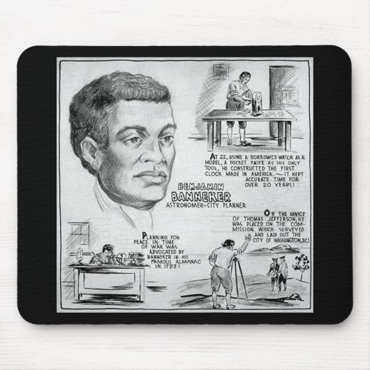 Ikone der schwarzen Geschichte: Benjamin Banneker, Mousepad (Vorne)