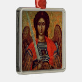 Ikone des Engels Michael, Grieche, 18. Jahrhundert Silbernes Ornament (Rechts)