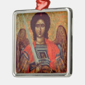 Ikone des Engels Michael, Grieche, 18. Jahrhundert Silbernes Ornament (Links)