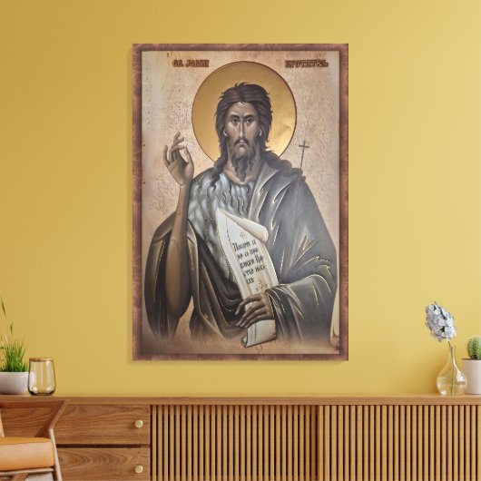 Ikone des heiligen Johannes Leinwanddruck (Insitu (Wohnzimmer))