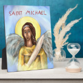 Ikone des Heiligen Michael Fotoplatte (Seite)
