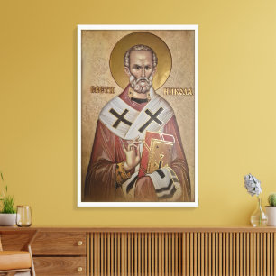 Ikone des Heiligen Nikolaus Leinwanddruck