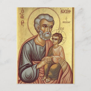 Ikone des hl. Joseph des Verlobten und des Jesuski Postkarte