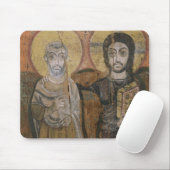 Ikone, die Abbott Mena mit Christus darstellt Mousepad (Mit Mouse)