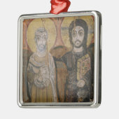 Ikone, die Abbott Mena mit Christus darstellt Silbernes Ornament (Links)