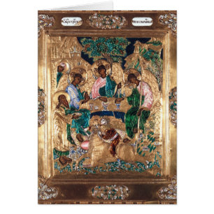 Ikone, die Abraham und die drei Engel darstellt