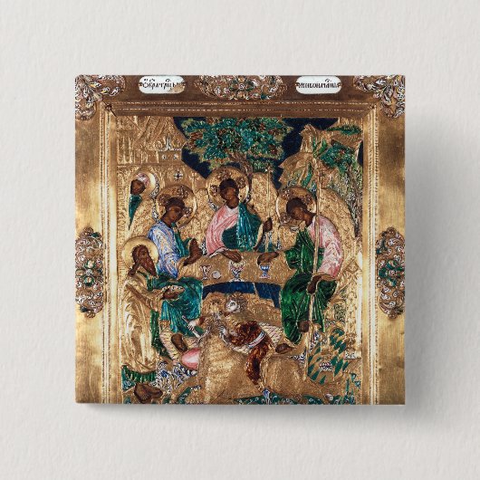 Ikone, die Abraham und die drei Engel darstellt Button (Vorderseite)