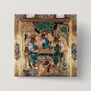 Ikone, die Abraham und die drei Engel darstellt Button