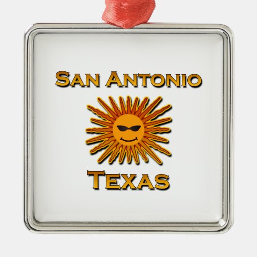 Ikone San Antonio Sun Silbernes Ornament (Vorne)