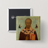 Ikone von Sankt Nikolaus Button (Vorne & Hinten)