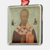 Ikone von Sankt Nikolaus Silbernes Ornament (Links)