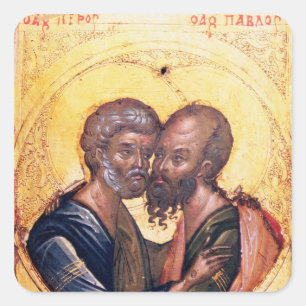 Ikone von SS. Peter und Paul Quadratischer Aufkleber