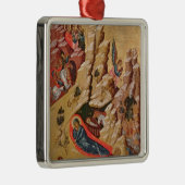 Ikone, welche die Geburt Christi darstellt Silbernes Ornament (Rechts)