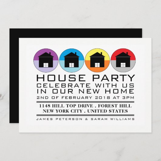 Ikonen auf dem Dach, Party für die Haushaltsaufwär Einladung (Vorne/Hinten)