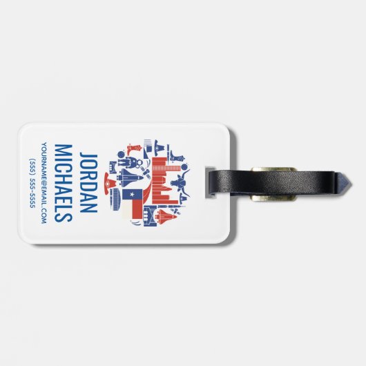 Ikonen Houstons Texas Gepäckanhänger (Rückseite horizontal)