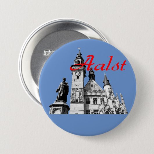 Ikonen von Aalst, Belgien Souvenir Button (Vorne & Hinten)