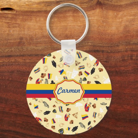 Ikonenartikel aus Kolumbien mit Flagge Schlüsselanhänger (Vorderseite)