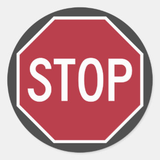 Ikonenhafte Stoppschild-Aufkleber Runder Aufkleber