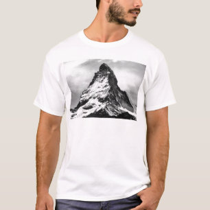 Ikonenhafter alpiner Berg Matterhorn Schwarzweiss T-Shirt