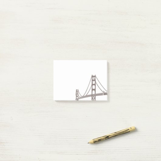 Ikonenhaftes Golden gate bridge Post-it Klebezettel (Auf Schreibtisch)