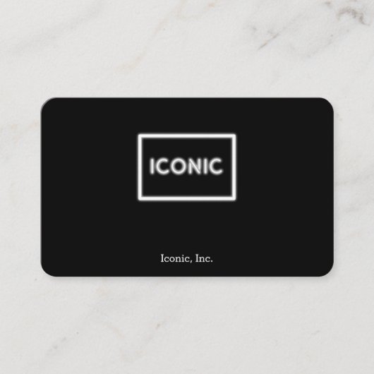 Ikonenhaftes Neon, das weiß glüht Visitenkarte (Vorderseite)