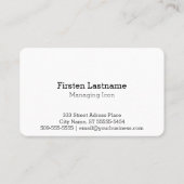 Ikonenhaftes Neon, das weiß glüht Visitenkarte (Rückseite)