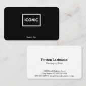 Ikonenhaftes Neon, das weiß glüht Visitenkarte (Vorne/Hinten)