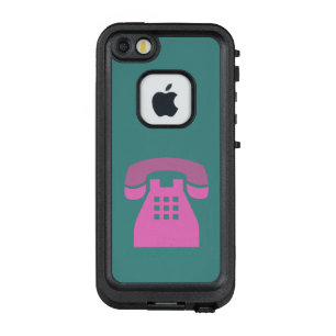 Ikonenhaftes rosa Retro Telefon auf irgendeiner LifeProof FRÄ’ iPhone SE/5/5s Hülle