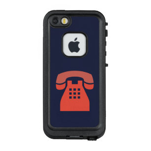 Ikonenhaftes rotes Retro Telefon auf irgendeiner LifeProof FRÄ’ iPhone SE/5/5s Hülle