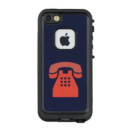 Ikonenhaftes rotes Retro Telefon auf irgendeiner LifeProof iPhone Hülle (Rückseite)