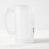 Ikonenhandfriedenszeichen mit Text "FRIEDEN" Mattglas Bierglas (Links)