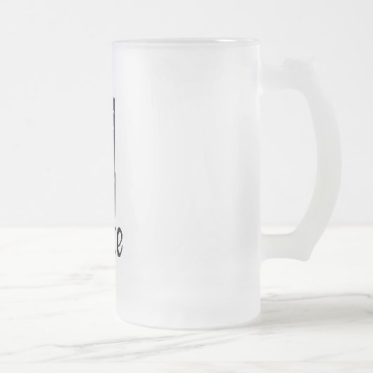Ikonenhandfriedenszeichen mit Text "FRIEDEN" Mattglas Bierglas (Rechts)