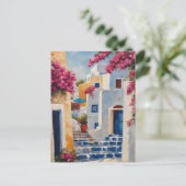 Ikonische Ansichten von Oia Postkarte (Stehend Vorderseite)