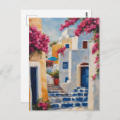 Ikonische Ansichten von Oia Postkarte (Vorne/Hinten)