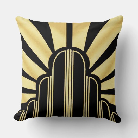 Ikonische Art Deco Sunburst Cushion. Kissen (Vorderseite)