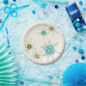 Ikonische Atomic Starbursts-Papierplatten Pappteller (Party)