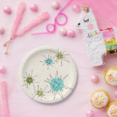 Ikonische Atomic Starbursts-Papierplatten Pappteller (Party)