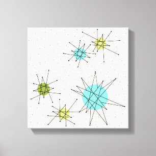 Ikonische Atomic Starbursts umhüllte Leinwand
