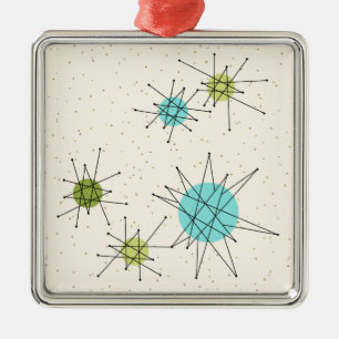 Ikonische Atomic Starbursts Weihnachtsdekoration Ornament Aus Metall
