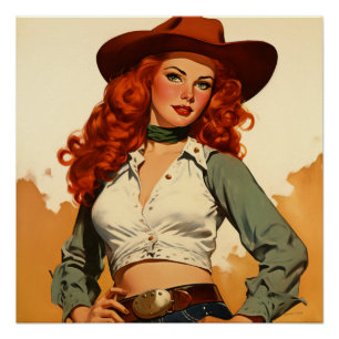 Ikonische Eleganz des alten Westens: Wild West Whi Poster