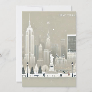 Ikonische Freiheitsstatue & NYC Skyline Holiday Dankeskarte