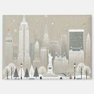 Ikonische Freiheitsstatue & NYC Skyline Holiday Magnet