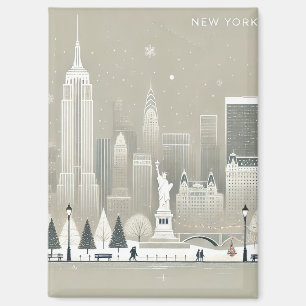 Ikonische Freiheitsstatue & NYC Skyline Holiday Magnet