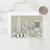 Ikonische Freiheitsstatue & NYC Skyline Holiday Mitteilungskarte (Vorderseite/Rückseite Beispiel)
