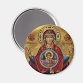 Ikonische Maria aus dem 15. Jahrhundert mit Christ Magnet (Vorderseite/Rückseite)