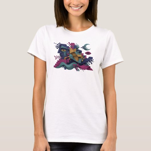 Ikonische Navy VISION 3D-Textkunst T-Shirt (Vorderseite)