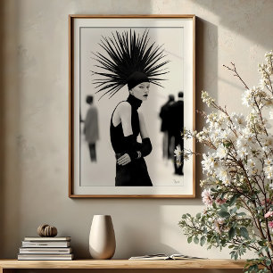 Ikonische Präsenz: Avantgarde-Monochrom-Mode Poster