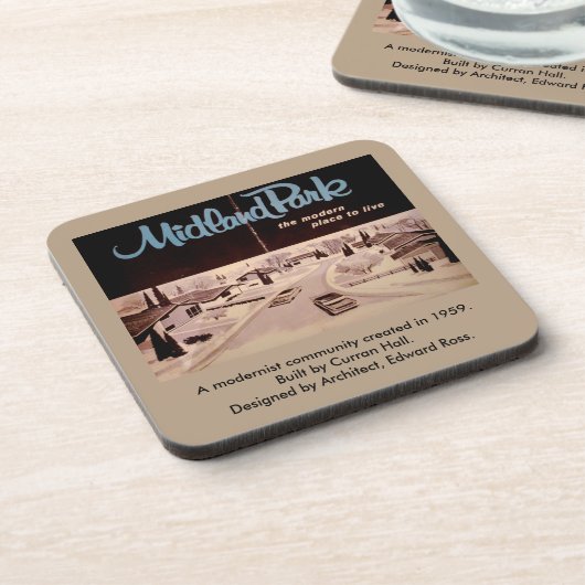 Ikonische Retro-Moderne Mitte des Jahrhunderts Untersetzer (Linke Seite)