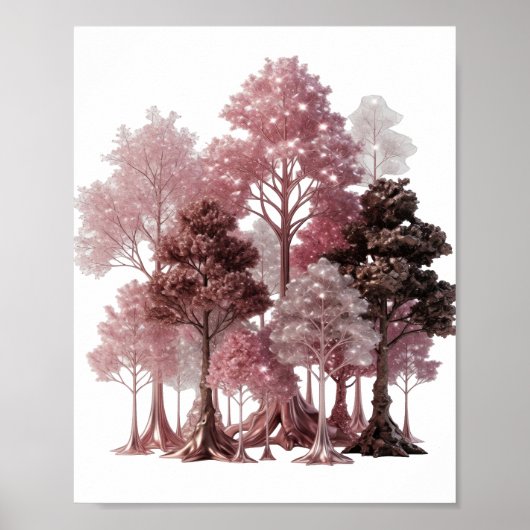 Ikonische Silber-FANTASY-TREES-Kunstmotiv Poster (Vorne)